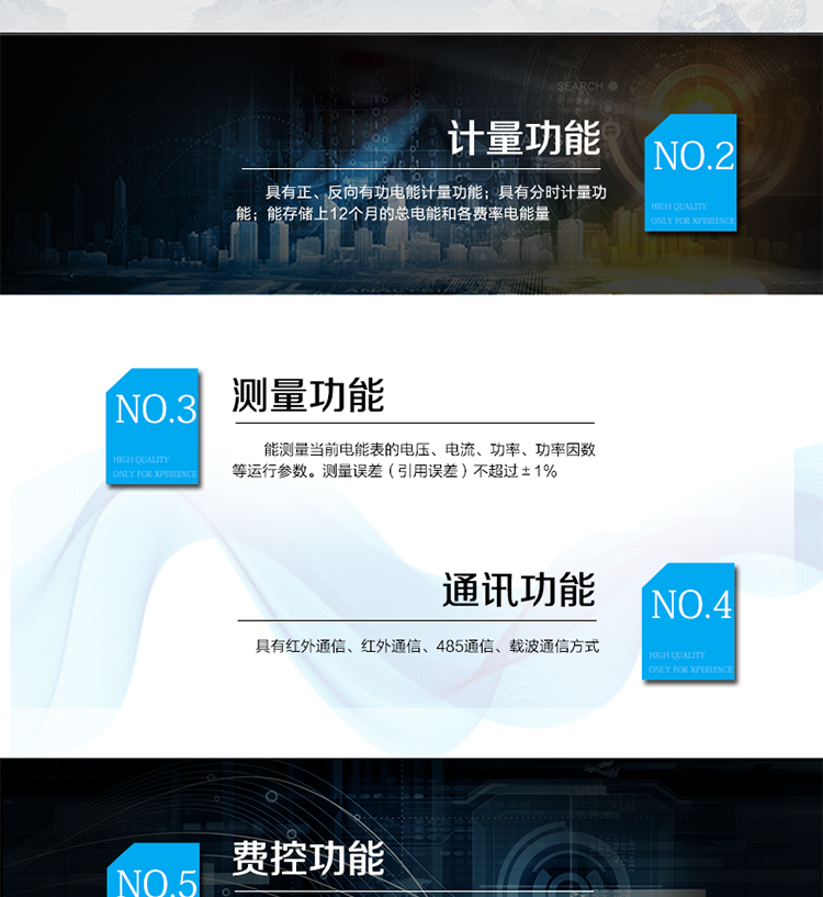 產(chǎn)品特點(diǎn)
IC卡預(yù)付費(fèi)管理，
正反向有功計(jì)量，
紅外通信、485通信、載波通信方式，
具備液晶顯示，
具有停電喚醒功能，
火線、零線計(jì)量。