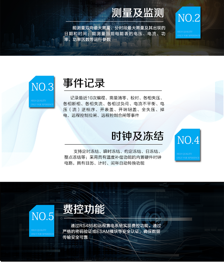 產(chǎn)品特點(diǎn)
采用獨(dú)有的抗浪涌措施，防雷性能強(qiáng)。
專利技術(shù)開關(guān)電源供電，寬電壓范圍；功耗低，溫升低，整機(jī)壽命長。
抗過壓能力強(qiáng)，且能支持高過載倍數(shù)。
板間無接插件，連接可靠；主機(jī)經(jīng)過三防處理，能適應(yīng)復(fù)雜氣候。
雙物理器件存儲(chǔ)參數(shù)及數(shù)據(jù)；每個(gè)物理器件內(nèi)數(shù)據(jù)保存三份，確保在強(qiáng)干擾環(huán)境中參數(shù)和數(shù)據(jù)完整可靠。
豐富的軟件模塊，可擴(kuò)展電壓及功率因數(shù)合格率等電能質(zhì)量數(shù)據(jù)、可存儲(chǔ)半年以上的負(fù)荷曲線數(shù)據(jù)等。